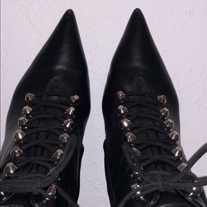 Balenciaga pointed toe lace up heels
